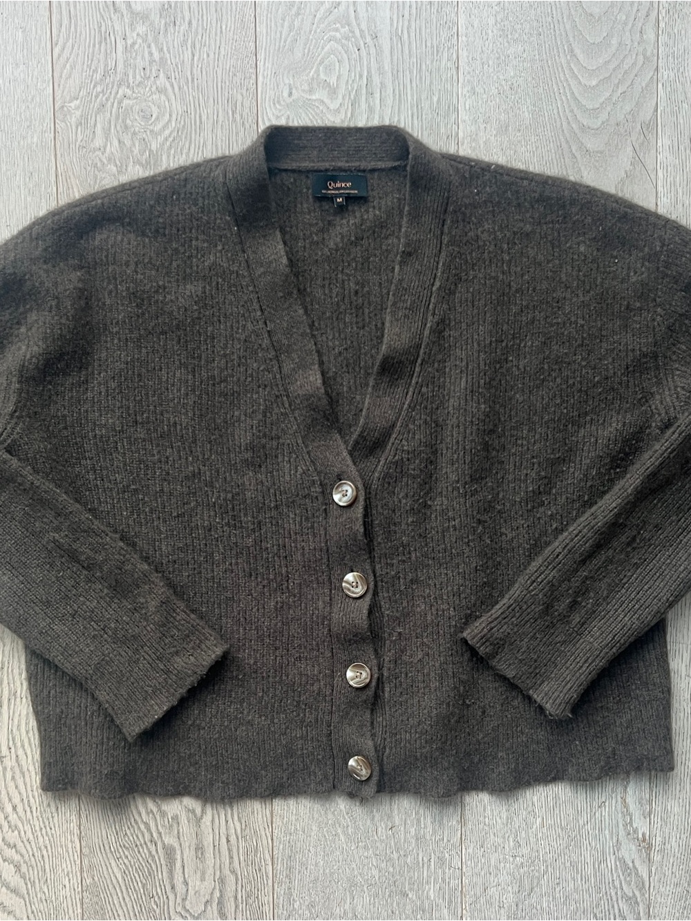 Quince Women's Size M Cashmere Cardigan Sweater Brown - Picture 3 of 9